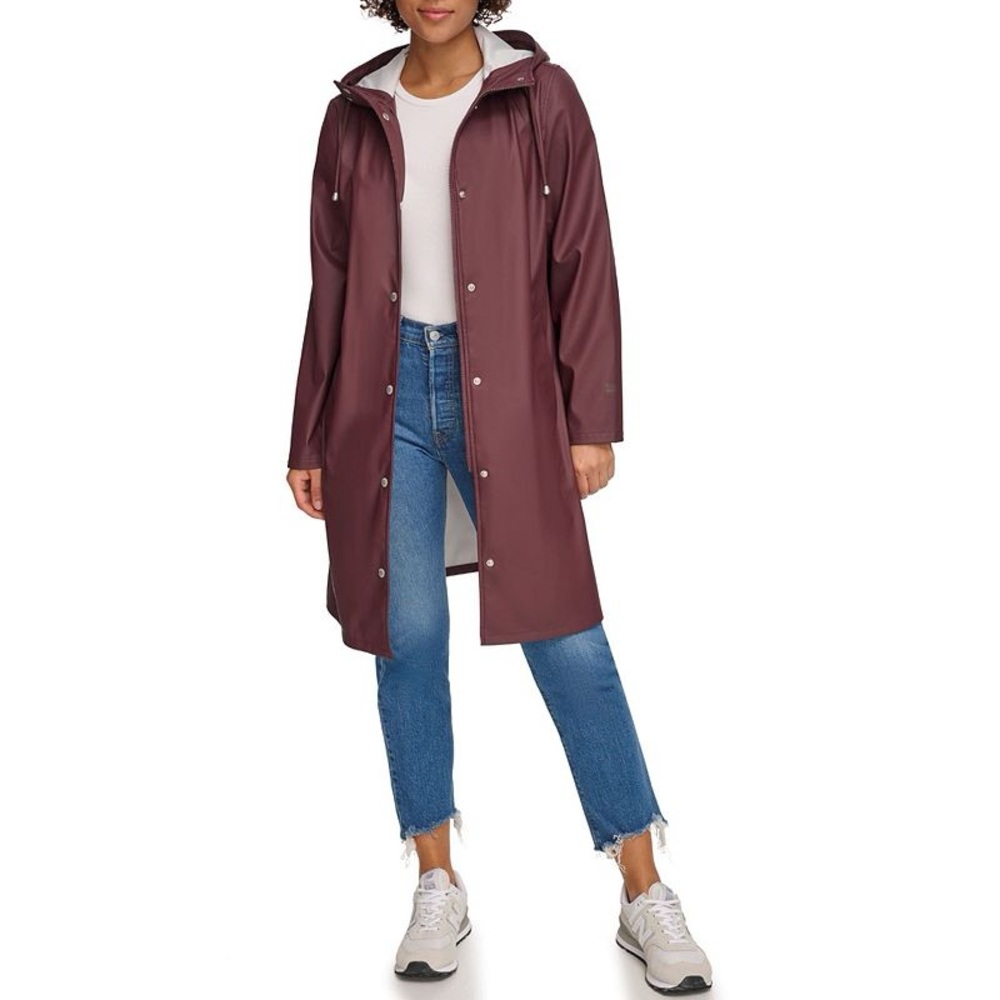 🌧️ Women's Levi's® Rubberized Raincoat Black chocolate color